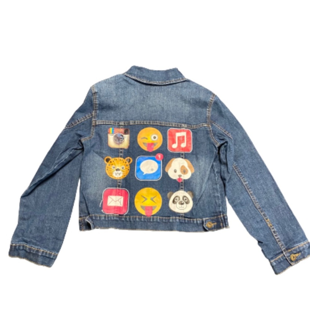 HOST PICK | So Nikki | Fun Multi-Logo Prints Design Denim/ Jean Jacket